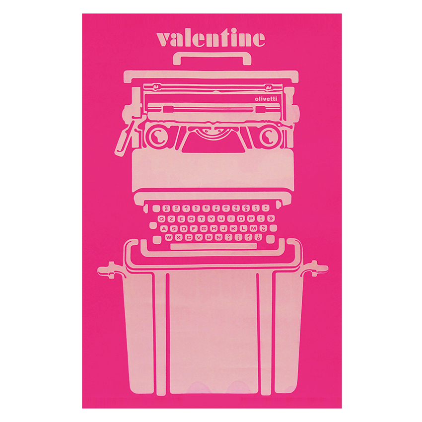 olivetti Typewriter Valentine AD poster、オリベッティ社 タイプライター ヴァレンタイン広告ポスター（エットレ・ソットサス デザイン）
